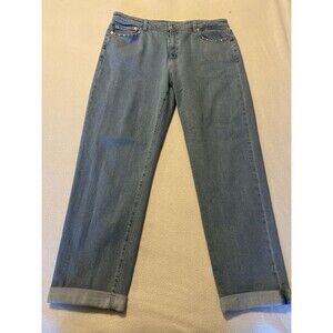 Michael Kors Light Wash Denim Jeans Size 12 Cuffed EUC